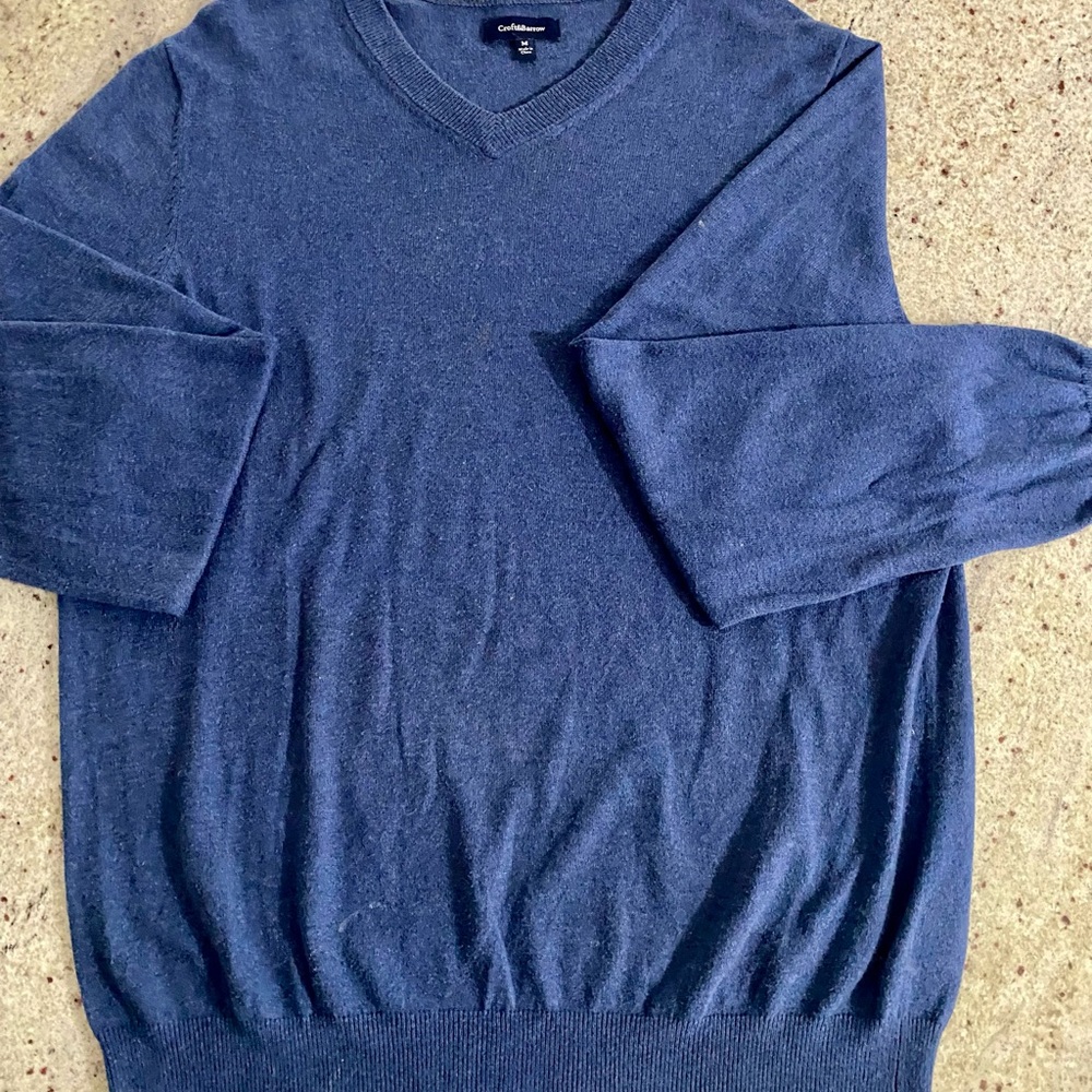 croft & barrow Men's Dark Blue V-Neck Sweater